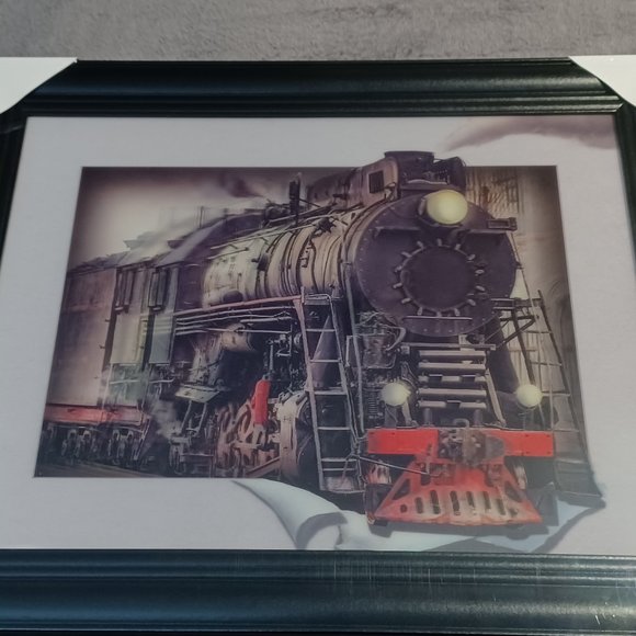 New 3D Train Framed Print - Picture 1 of 6